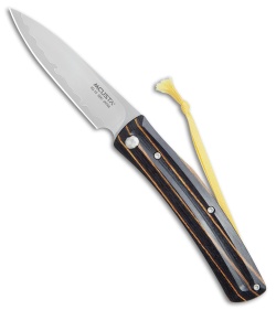 Mcusta MC-192C Slip Joint Knife Black/Yellow Wood (3.50" Satin) 