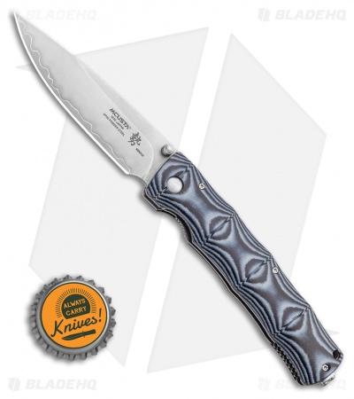 Mcusta Minari Liner Lock Knife Bamboo Pattern Black/Blue (3.375" Satin)