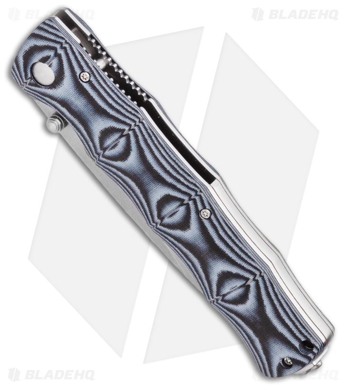 Mcusta Minari Liner Lock Knife Bamboo Pattern Black/Blue (3.375" Satin)