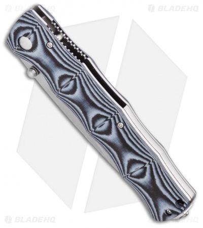 Mcusta Minari Liner Lock Knife Bamboo Pattern Black/Blue (3.375" Satin)