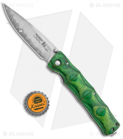 Mcusta Shinra Maxima Folding Knife Green Pakkawood (3.375" Satin)