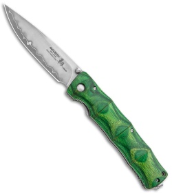 Mcusta Shinra Maxima Folding Knife Green Pakkawood (3.375" Satin)