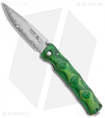 Mcusta Shinra Maxima Folding Knife Green Pakkawood (3.375" Satin)