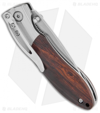 Mcusta Shinra Mixture Liner Lock Knife Ripple Brown Ironwood (3.625" Satin)