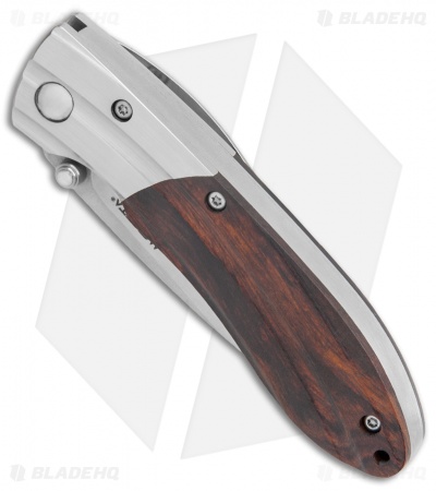 Mcusta Shinra Mixture Liner Lock Knife Ripple Brown Ironwood (3.625" Satin)