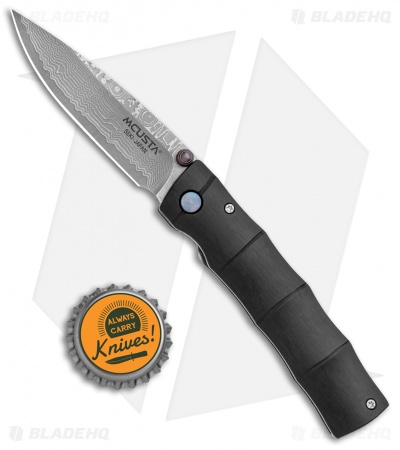 Mcusta Shinra Take Liner Lock Knife Pakkawood (2.75" Damasteel) MC-0076DP