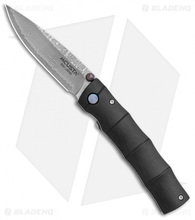 Mcusta Shinra Take Liner Lock Knife Pakkawood (2.75" Damasteel) MC-0076DP