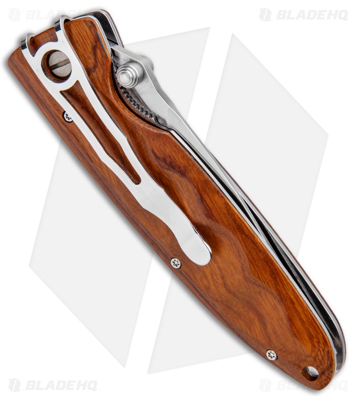 Mcusta Classic Wave Liner Lock Knife Iron Wood (3.5" Satin) MC-0018V