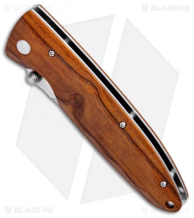Mcusta Classic Wave Liner Lock Knife Iron Wood (3.5" Satin) MC-0018V