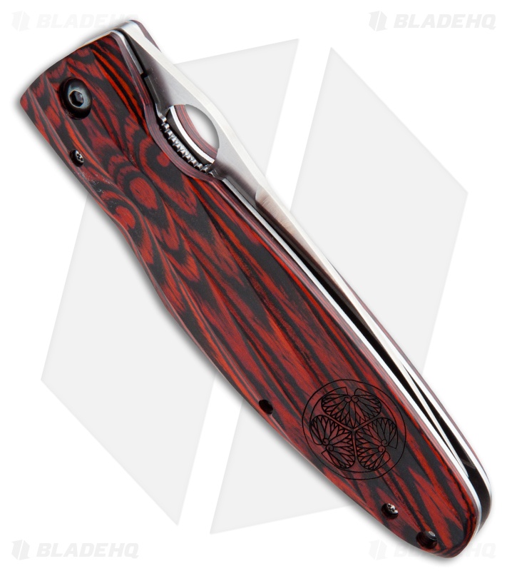 Mcusta Tokugawa Liner Lock Knife Staminawood (3.75" Satin) MC-0183