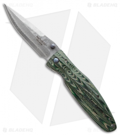 Mcusta Rikyu Liner Lock Knife Green Micarta (3.75