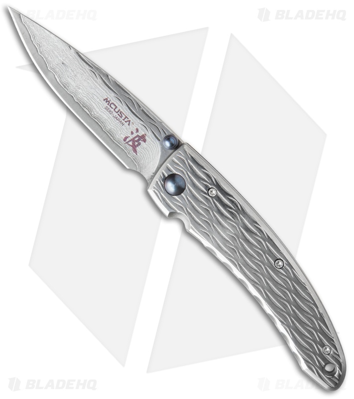 Mcusta Small Nami Frame Lock Knife (2.875" Damascus) MC-111D
