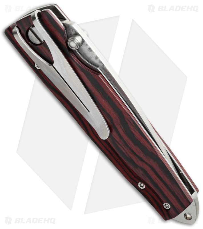 Mcusta Gentleman's Liner Lock Knife Stamina Wood (2.75" Damascus) MC-54DR