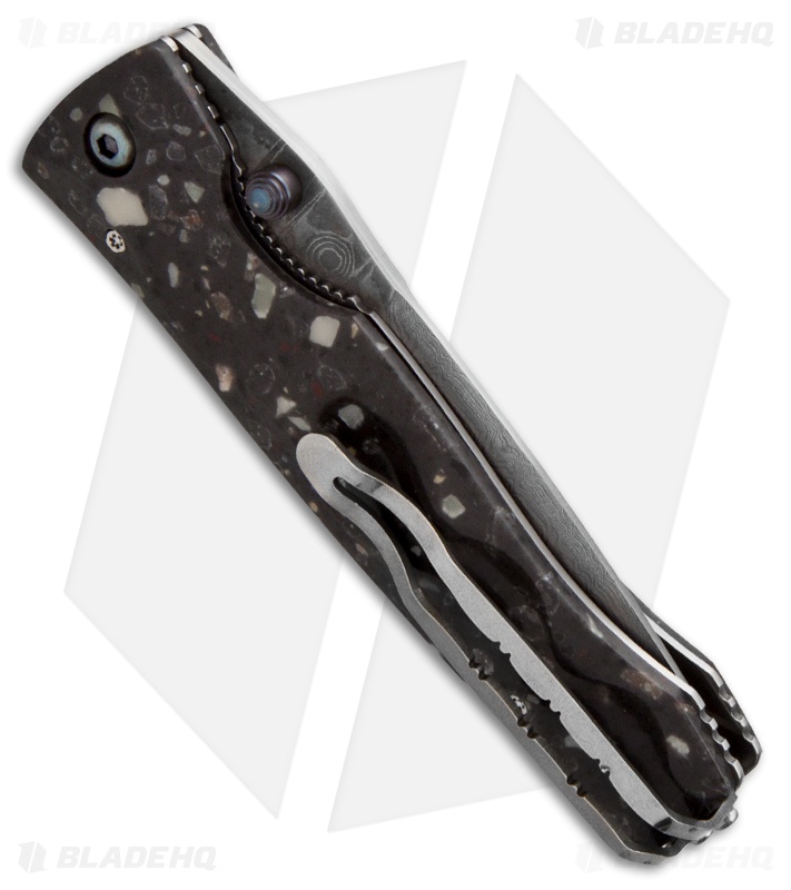 Mcusta Tactility Elite Liner Lock Knife Black Corian (3.75" Damascus) MC-123D