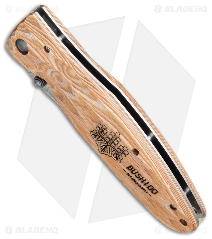 Mcusta Hideyoshi Liner Lock Knife Staminawood (3.75" Damascus) MC-0182D