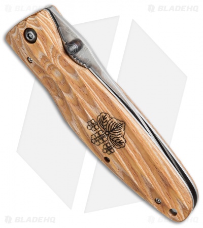 Mcusta Hideyoshi Liner Lock Knife Staminawood (3.75" Damascus) MC-0182D