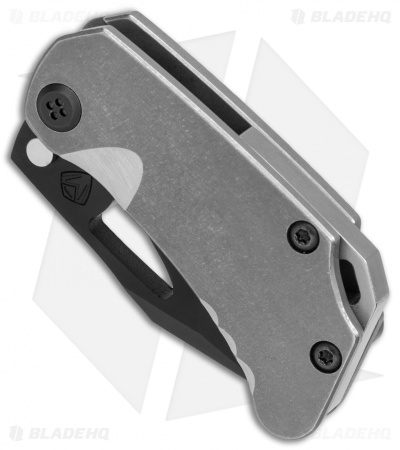 Medford Eris Frame Lock Knife Tumbled Titanium (2" Black PVD) 