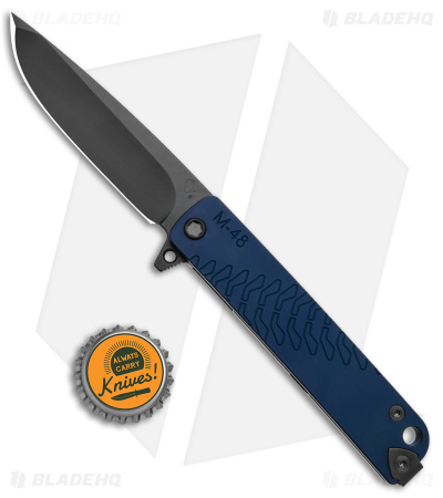 Medford M-48 Hybrid Flipper Knife Titanium/Blue Aluminum (3.9" Black PVD) 