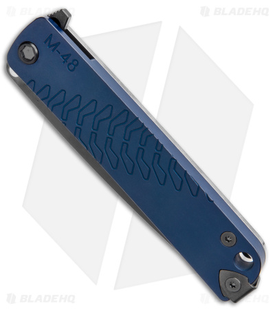 Medford M-48 Hybrid Flipper Knife Titanium/Blue Aluminum (3.9" Black PVD) 