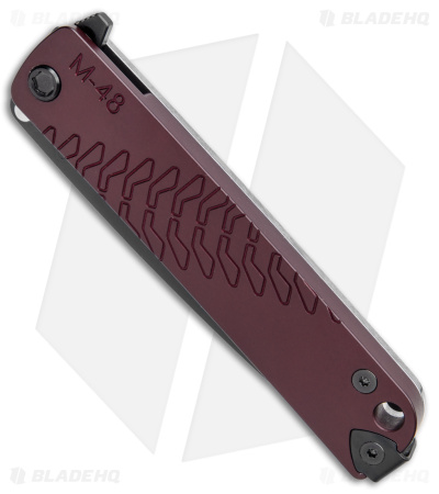 Medford M-48 Hybrid Flipper Knife Titanium/Red Aluminum (3.9" Black PVD) 