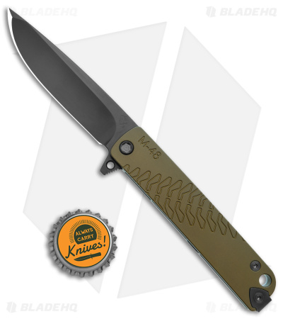 Medford M-48 Hybrid Ti Frame Lock Knife Yellow Aluminum  (3.9" Black PVD) 