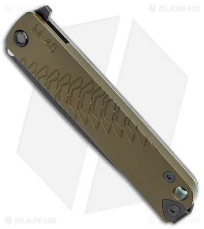 Medford M-48 Hybrid Ti Frame Lock Knife Yellow Aluminum  (3.9" Black PVD) 