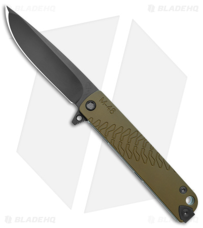 Medford M-48 Hybrid Ti Frame Lock Knife Yellow Aluminum  (3.9" Black PVD) 