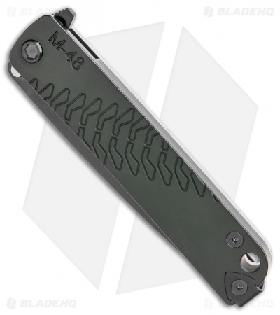 Medford M-48 Green Hybrid Frame Lock Knife Ti/Green Aluminum (3.9" Black PVD)