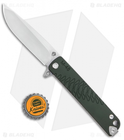 Medford M-48 Green Hybrid Frame Lock Knife Ti/Green Aluminum (3.9" Satin)
