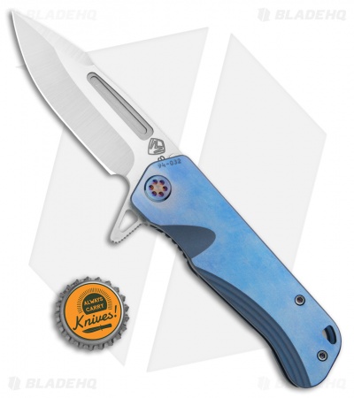 Medford Proxima Frame Lock Flipper Blue Anodized Flamed Ti (3.875" Tumbled) 
