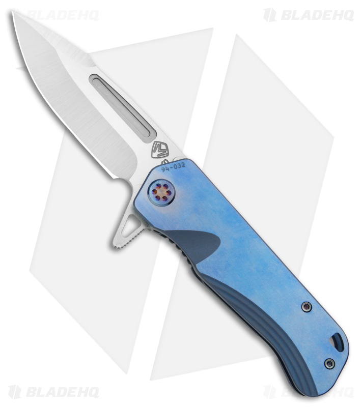 Medford Proxima Frame Lock Flipper Blue Anodized Flamed Ti (3.875" Tumbled) 