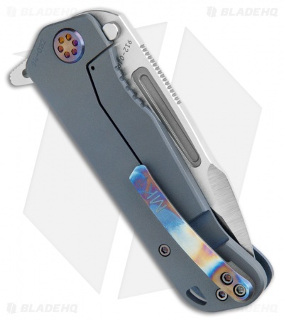Medford Proxima Frame Lock Flipper Blue Anodized Flamed Ti (3.875" Tumbled) 