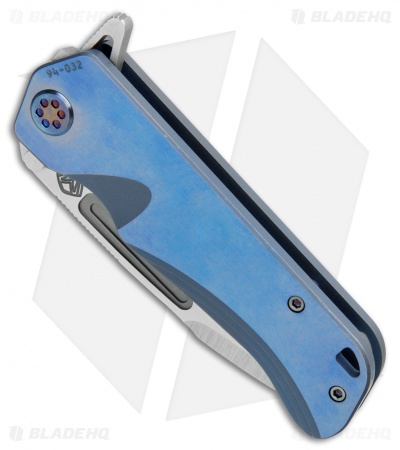 Medford Proxima Frame Lock Flipper Blue Anodized Flamed Ti (3.875" Tumbled) 