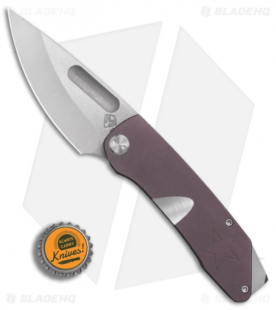 Medford The General Frame Lock Knife Violet Ti w/ Star (4" Stonewash) MKT