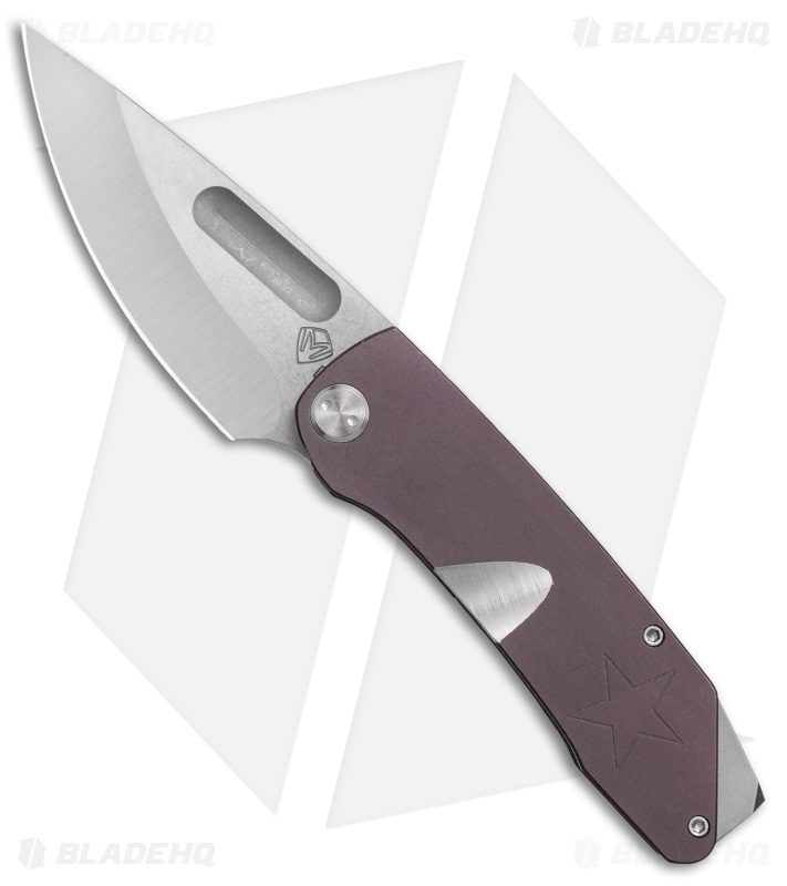Medford The General Frame Lock Knife Violet Ti w/ Star (4" Stonewash) MKT