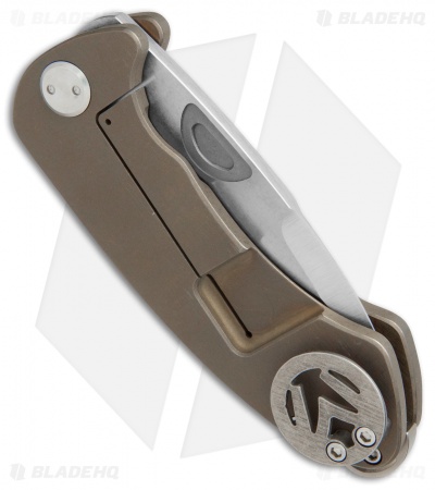 Medford Theseus Frame Lock Knife Bronze Ti (3.625" Tumbled) MKT