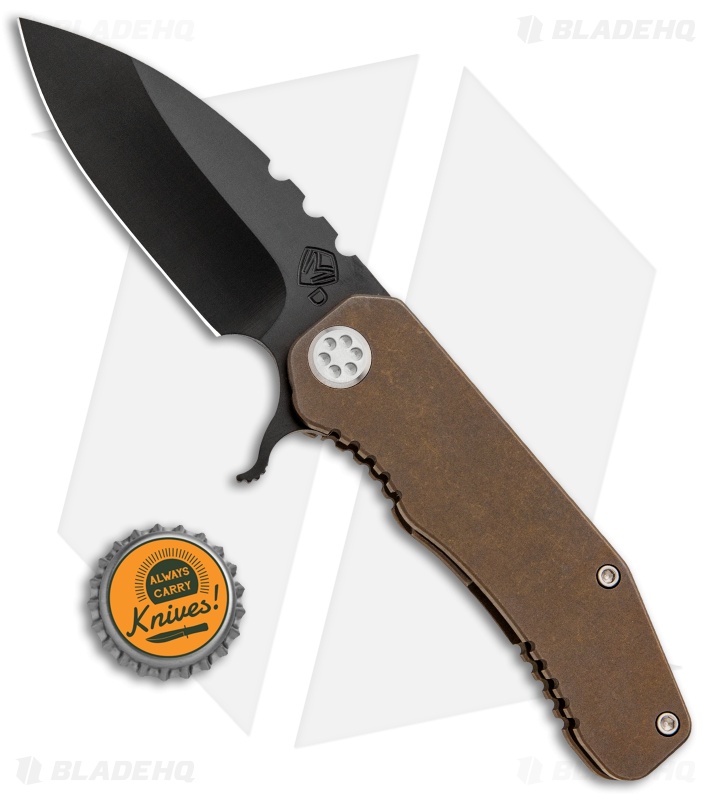 Medford 187F Frame Lock Flipper Knife Bronze Ti Tumbled (3.4