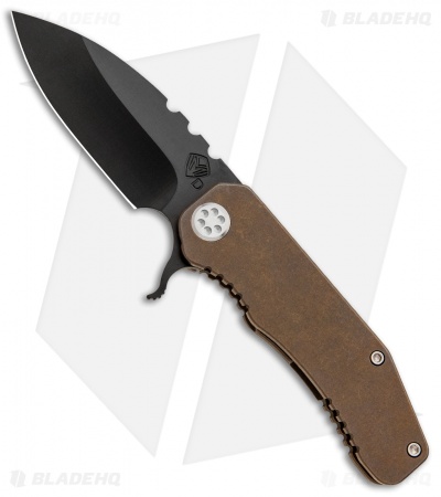 Medford 187F Frame Lock Flipper Knife Bronze Ti Tumbled (3.4