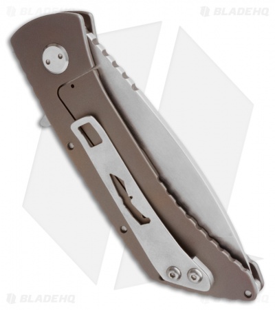 Medford TFF-2 Flipper Frame Lock Knife Bronze Al (4" Satin) MKT