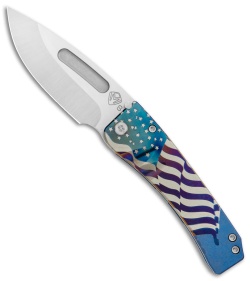 Medford Custom Midi Marauder Knife Custom Drop Point American Flag (3.6" Satin)