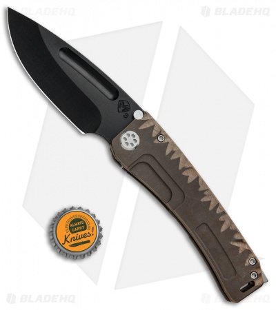 Medford Marauder-H Frame Lock Knife Sculpted Bronze Titanium (4.25" Black) MKT