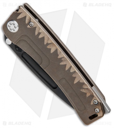 Medford Marauder-H Frame Lock Knife Sculpted Bronze Titanium (4.25" Black) MKT