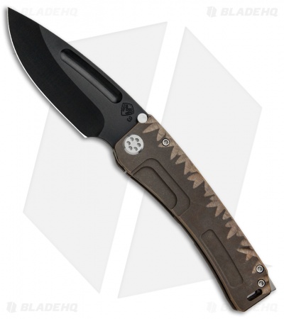 Medford Marauder-H Frame Lock Knife Sculpted Bronze Titanium (4.25" Black) MKT