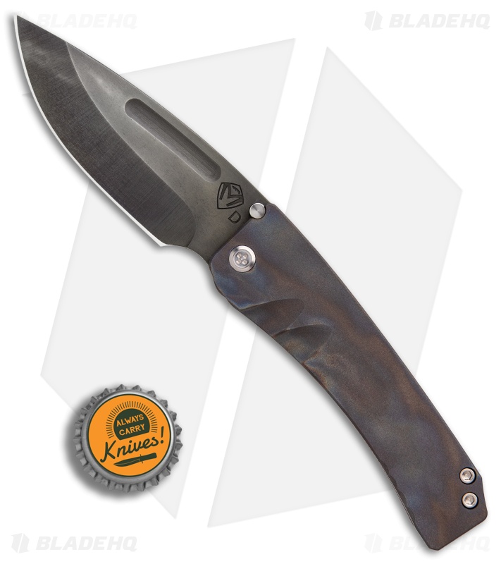 Medford Custom Midi Marauder Knife Flamed/Blue BB Ti #1 (3.625" Vulcan) MKT
