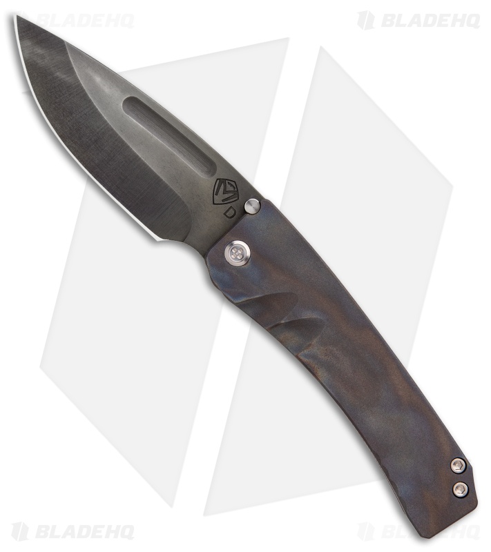 Medford Custom Midi Marauder Knife Flamed/Blue BB Ti #1 (3.625" Vulcan) MKT