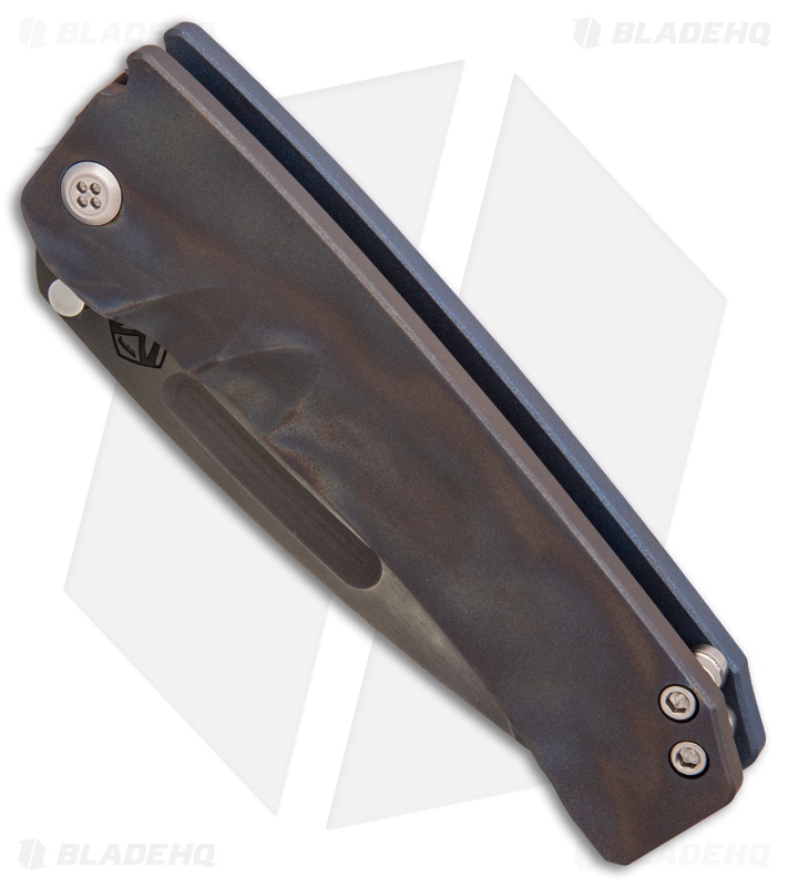 Medford Custom Midi Marauder Knife Flamed/Blue BB Ti #1 (3.625" Vulcan) MKT