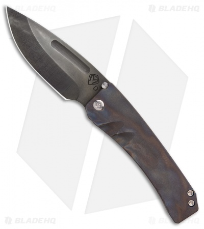 Medford Custom Midi Marauder Knife Flamed/Blue BB Ti #1 (3.625" Vulcan) MKT