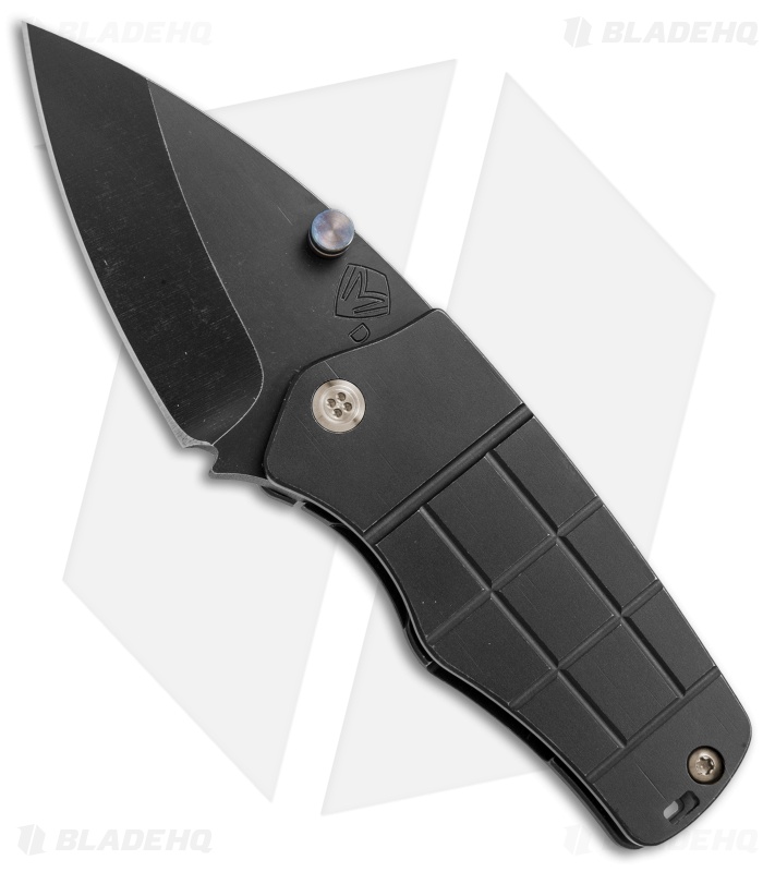 Medford Sherman Frame Lock Knife Black Titanium + Flamed HW (2.6" Black) MKT