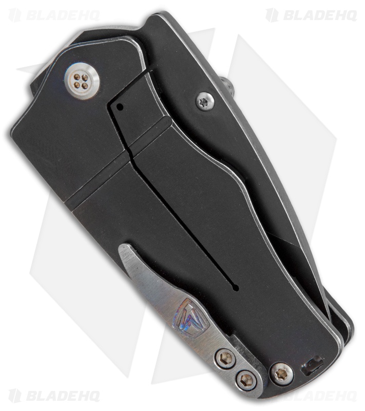 Medford Sherman Frame Lock Knife Black Titanium + Flamed HW (2.6" Black) MKT