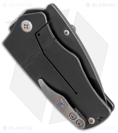 Medford Sherman Frame Lock Knife Black Titanium + Flamed HW (2.6" Black) MKT